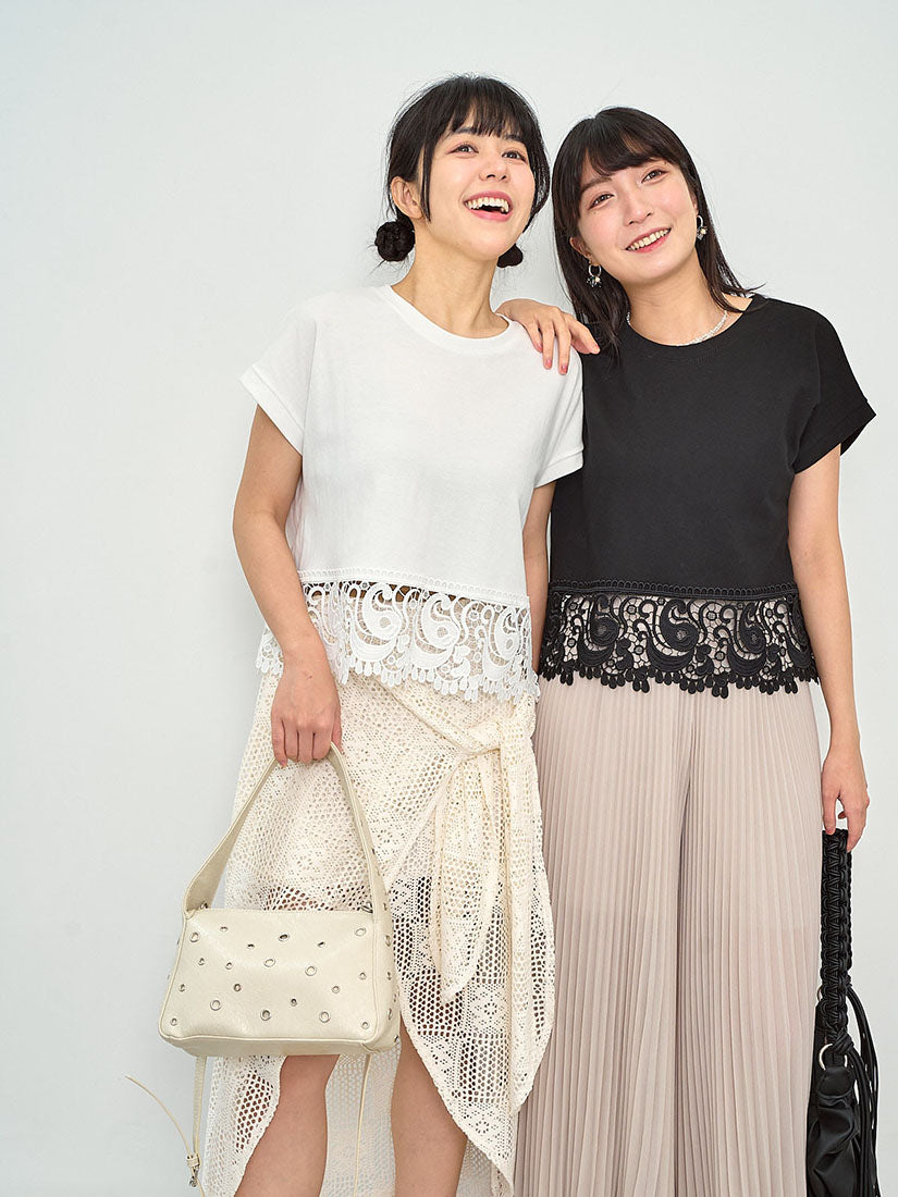 Paisley Lace Hem Top (2 Colours)