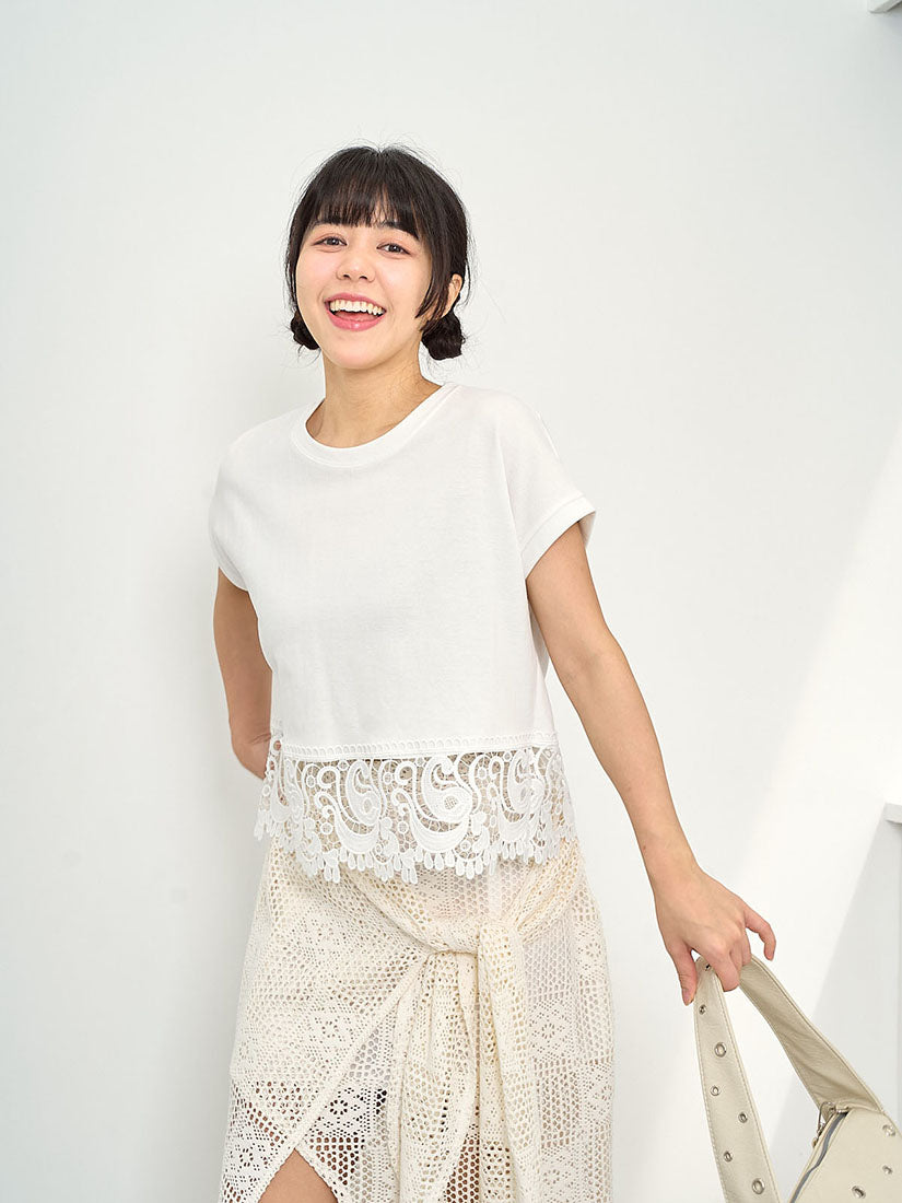Paisley Lace Hem Top (2 Colours)