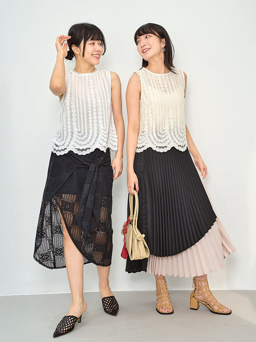 Dotty Mesh Sleeveless Top (2 Colours)