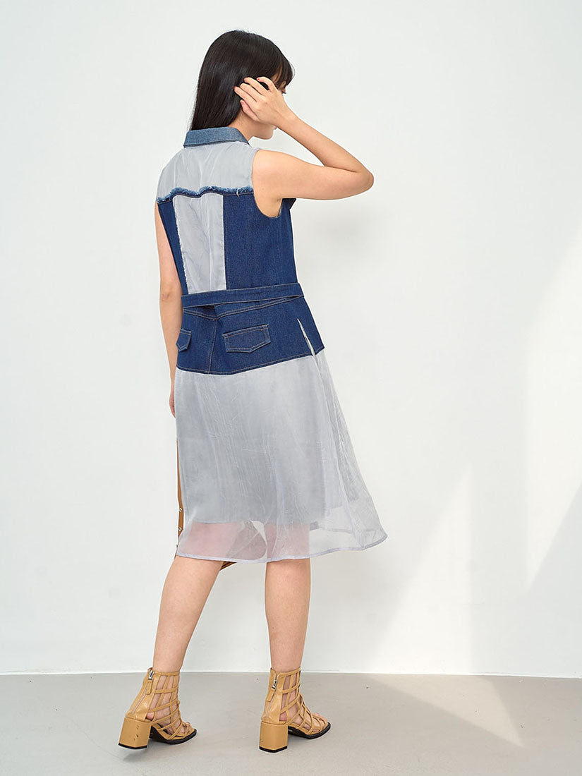 Denim Patch Shirt Dress (2 Colours)