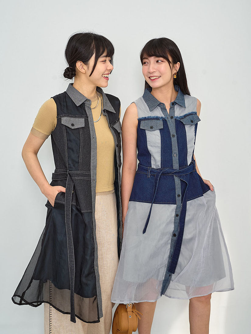 Denim Patch Shirt Dress (2 Colours)