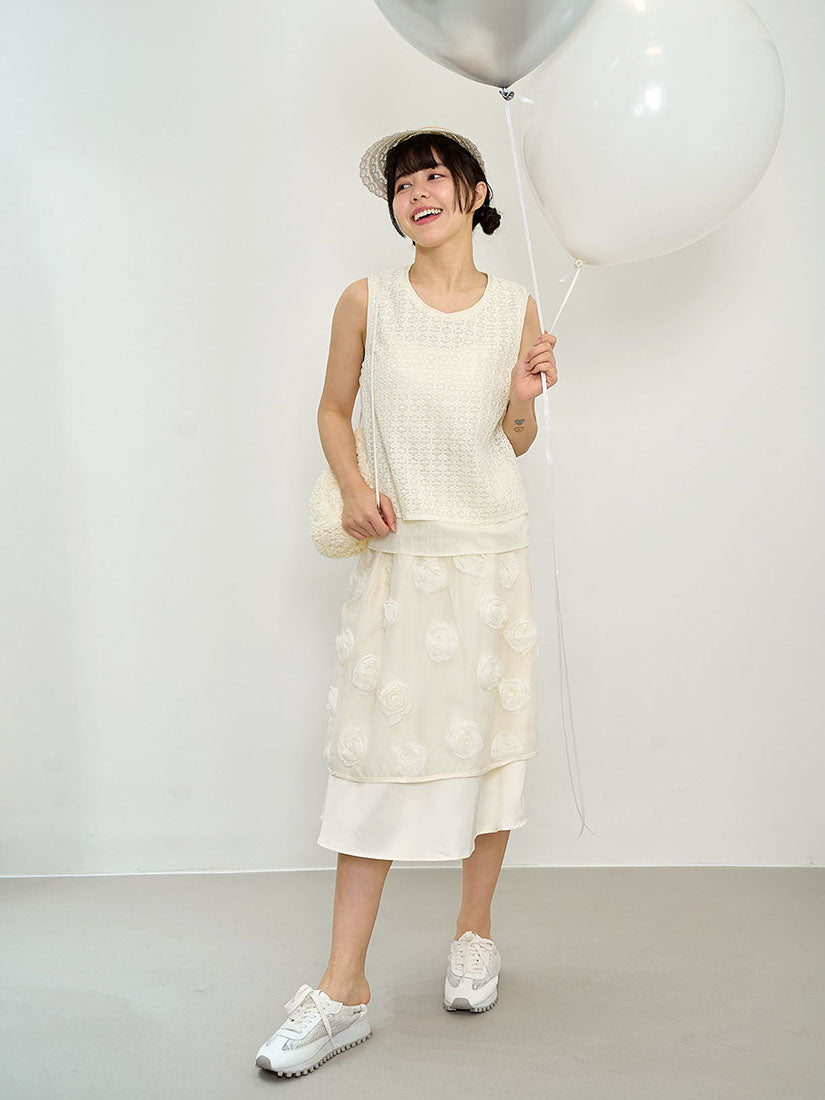 Sequin Mesh Lace Vest Top (2 Colours)