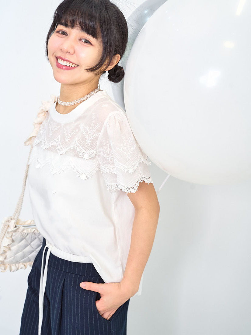 Layered Lace Yoke Top