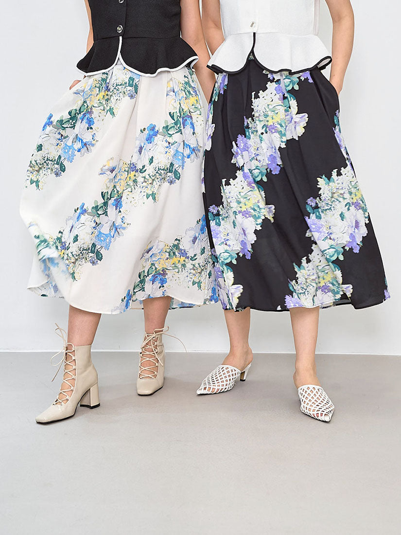 Floral Printed Midi Skirt