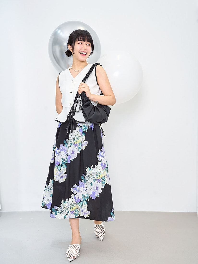 Floral Printed Midi Skirt