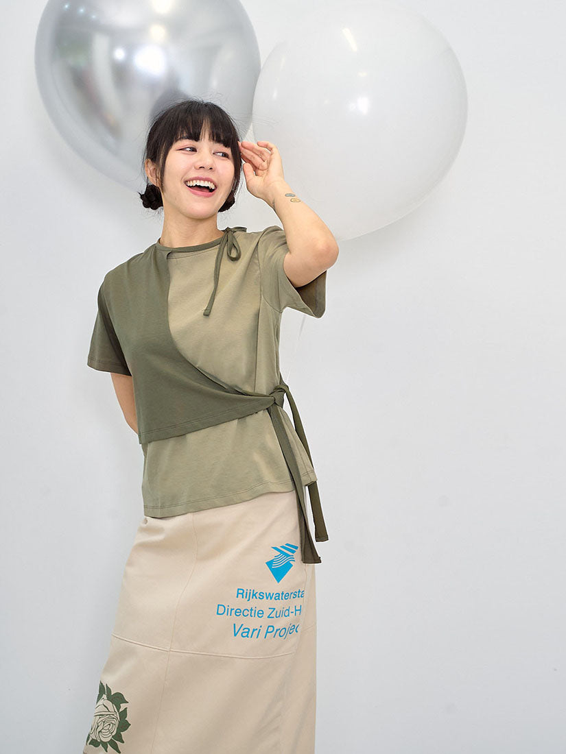 Layered Tie Waist Tee (2 Colours)