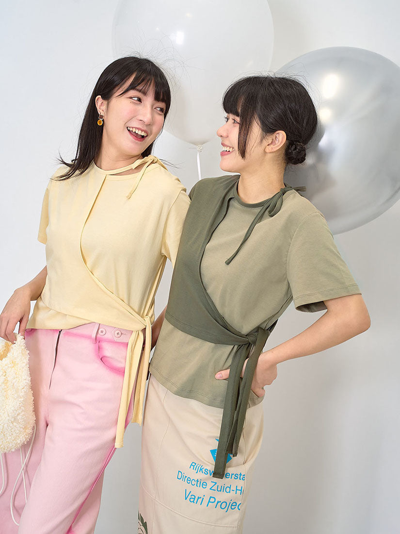 Layered Tie Waist Tee (2 Colours)