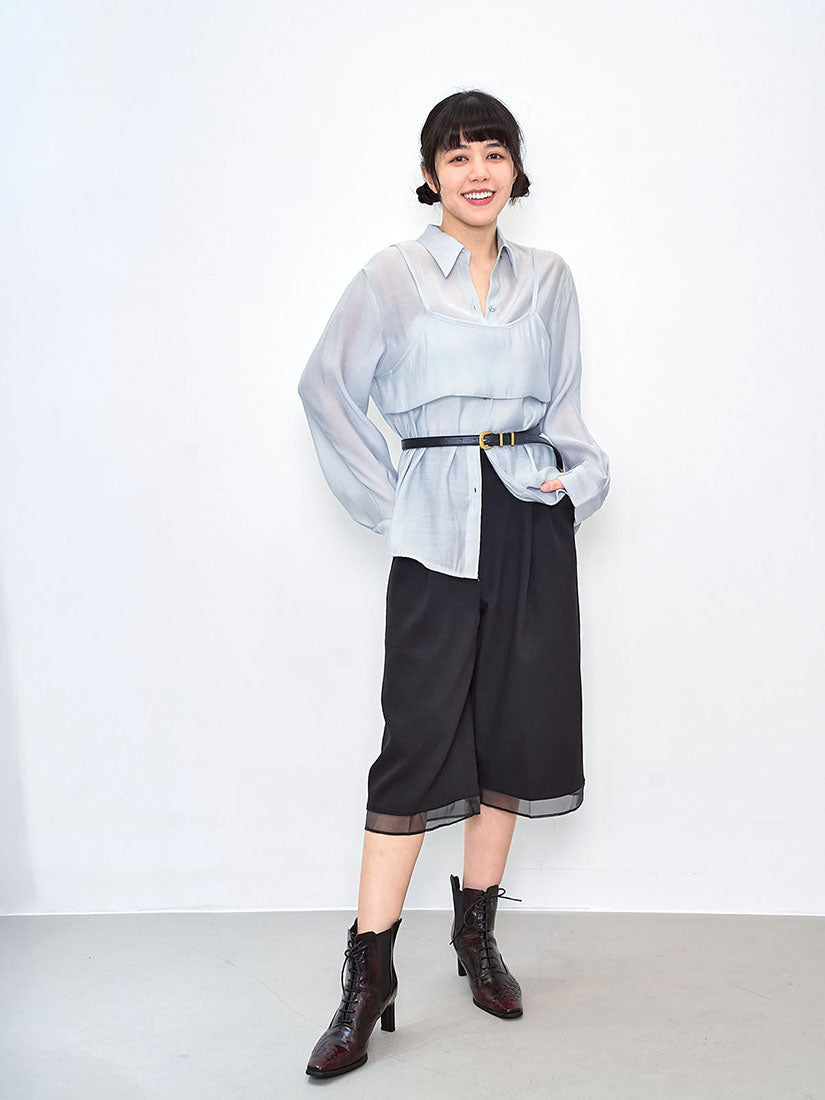Crop Camisole Layered Shirt (2 Colours)