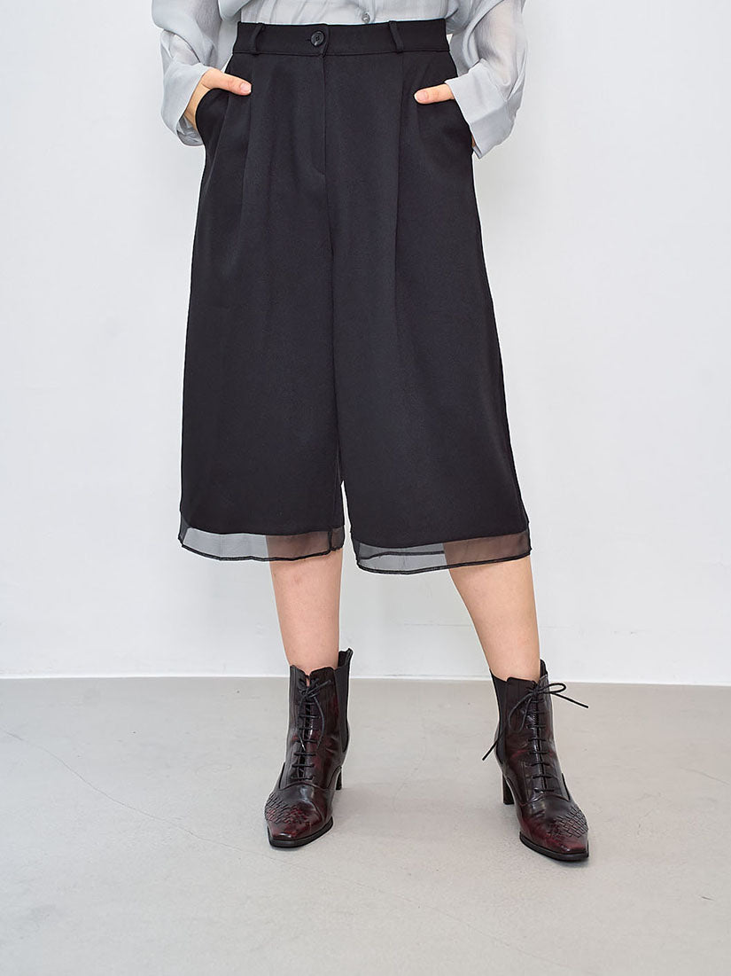 Organza Hem Knee Pants (2 Colours)