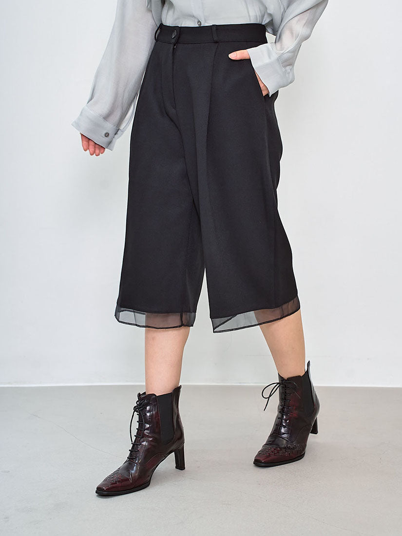 Organza Hem Knee Pants (2 Colours)