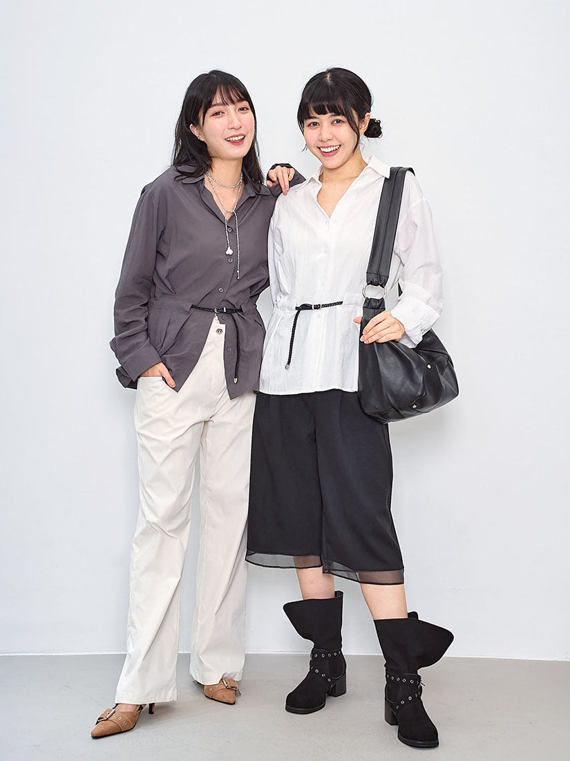 Drawstring Belt Shirt (2 Colours)
