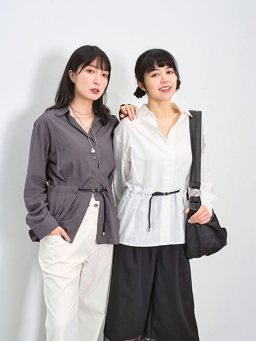 Drawstring Belt Shirt (2 Colours)