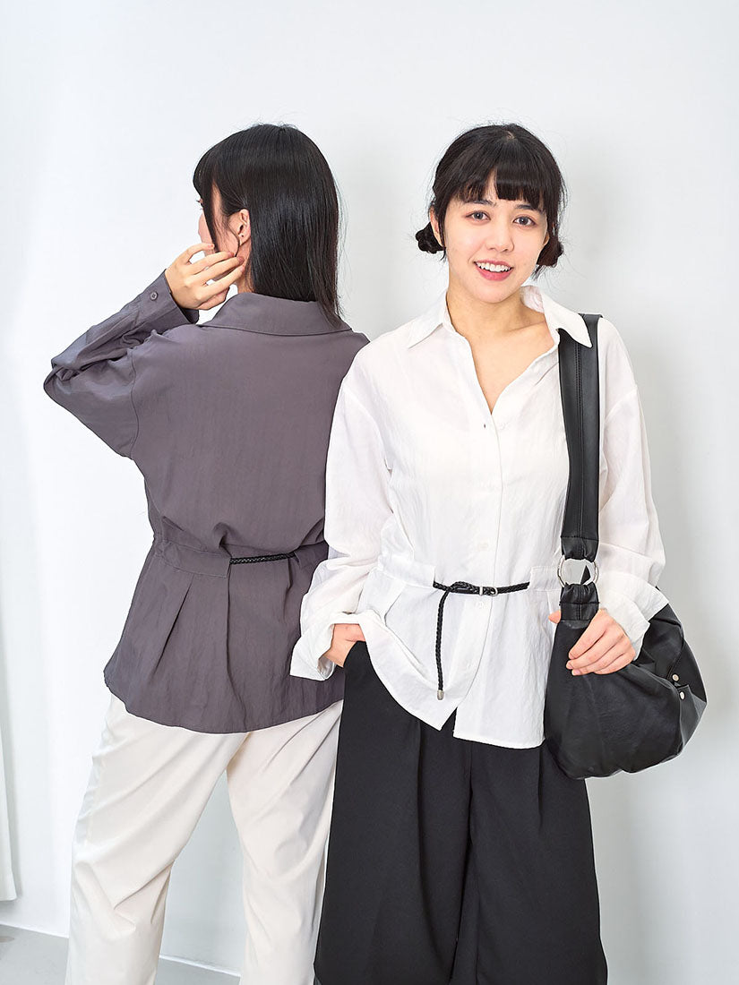 Drawstring Belt Shirt (2 Colours)