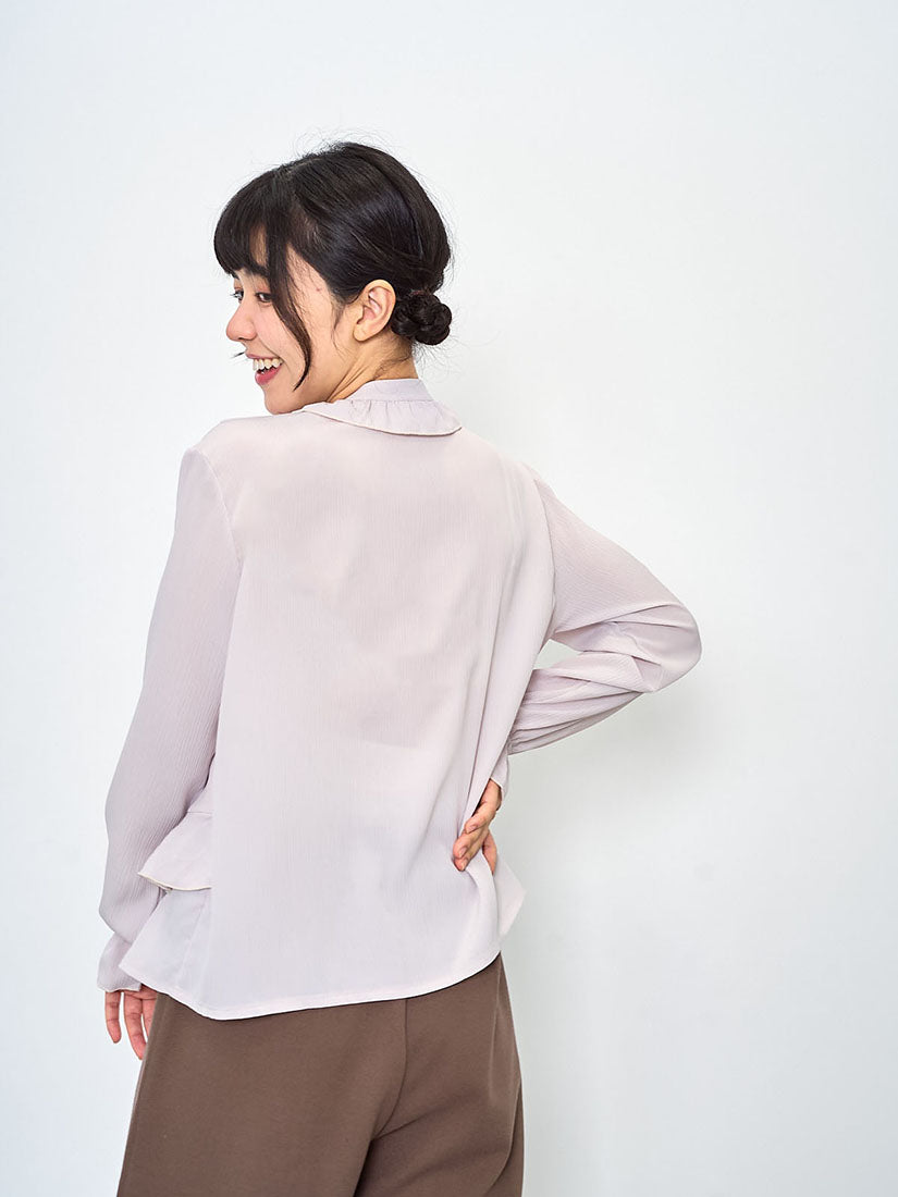 2ways Ruffle Detail Vest Layered Shirt (2 Colours)