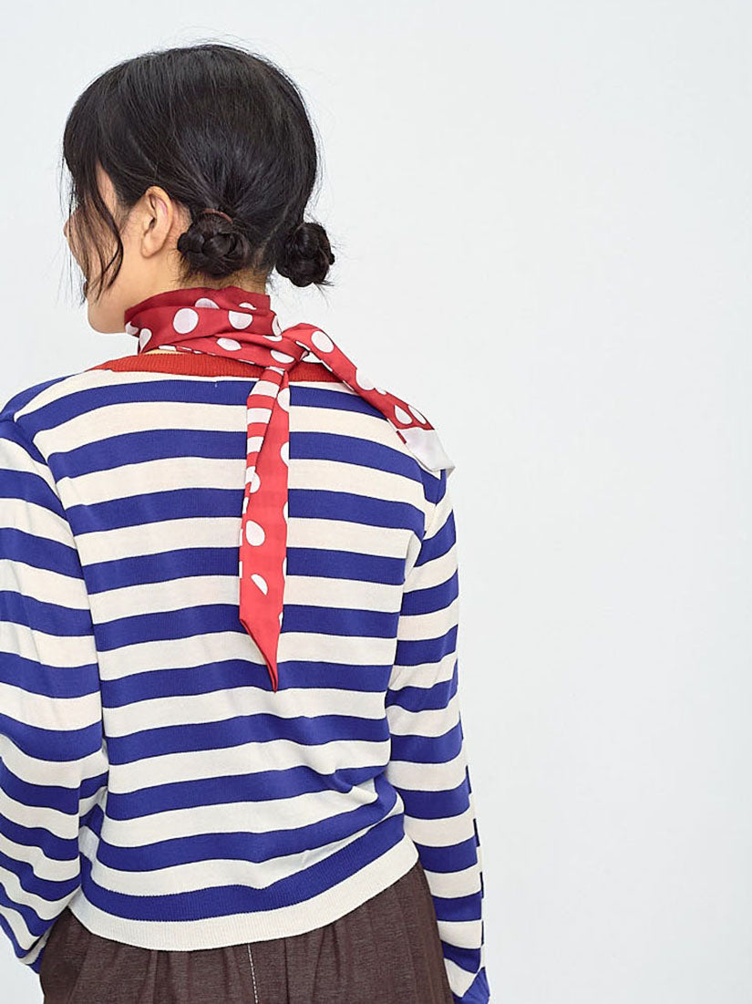Polka Dot Striped Printed Scarf (2 Colours)