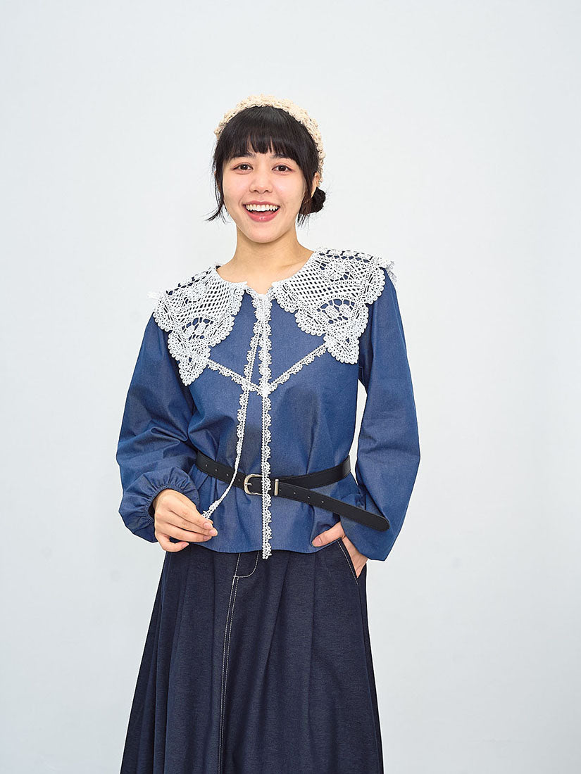 Lace Pilgrim Collar Top