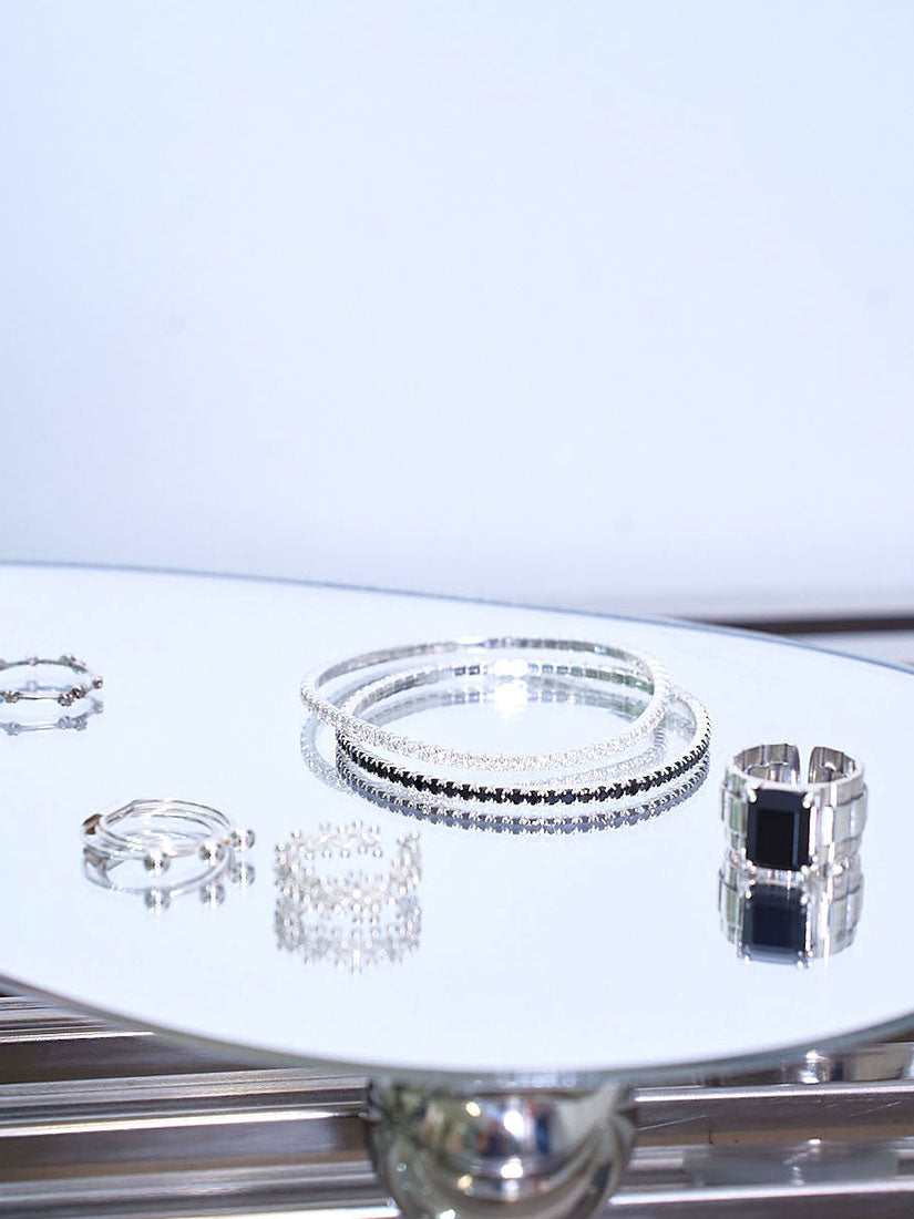 Natural Stone Silver Watchband Ring (2 Colours)