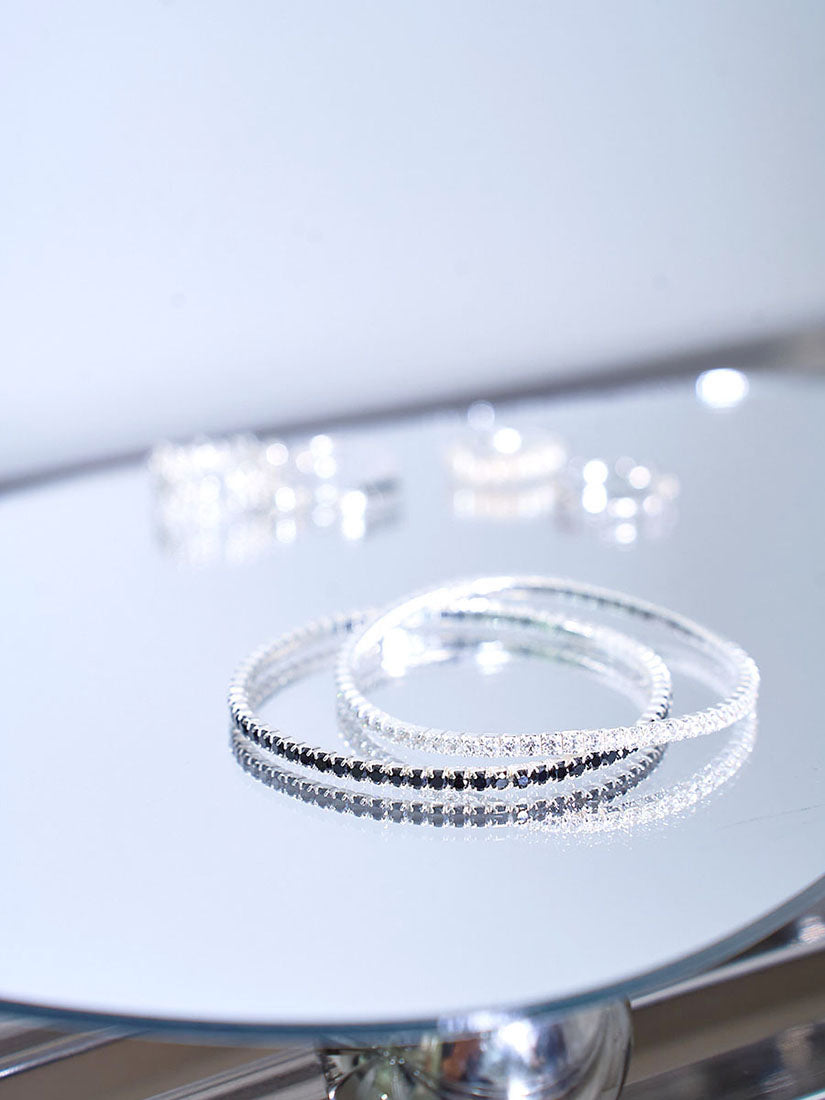 Faux Diamond Silver Tennis Bracelet (2 Colours)