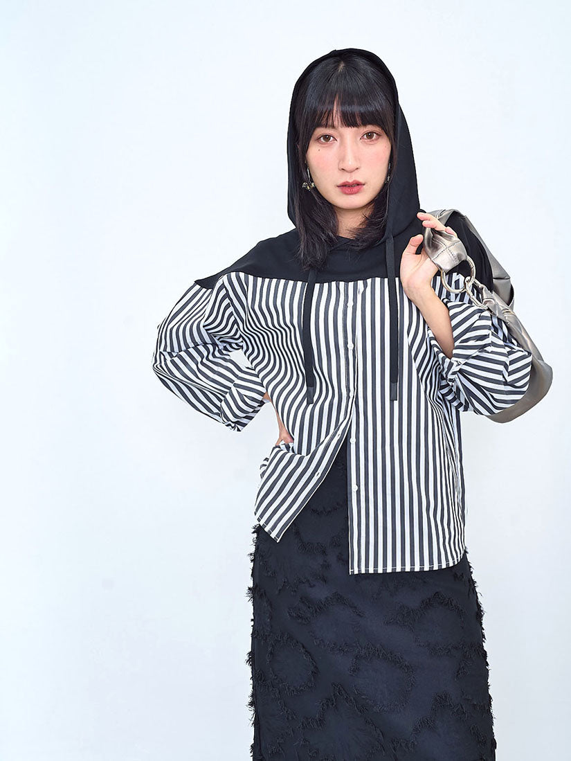 Striped Shirt Hoodie