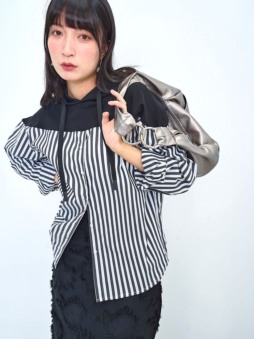 Striped Shirt Hoodie