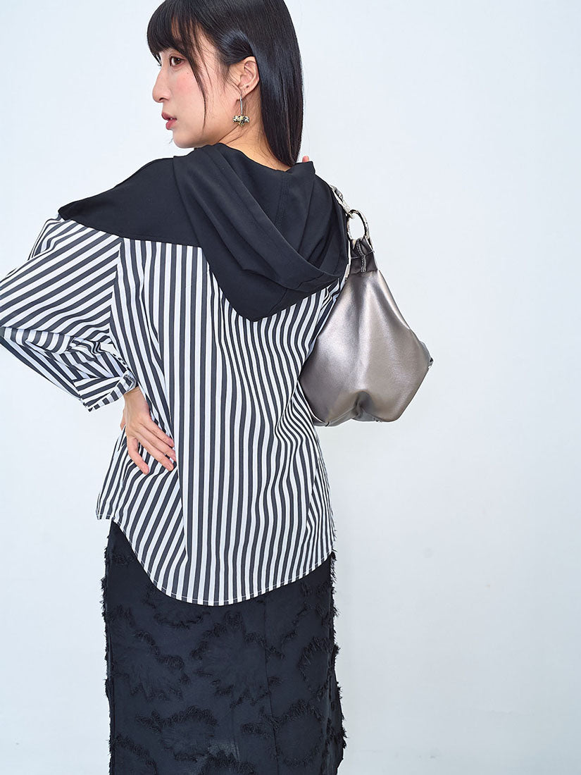 Striped Shirt Hoodie