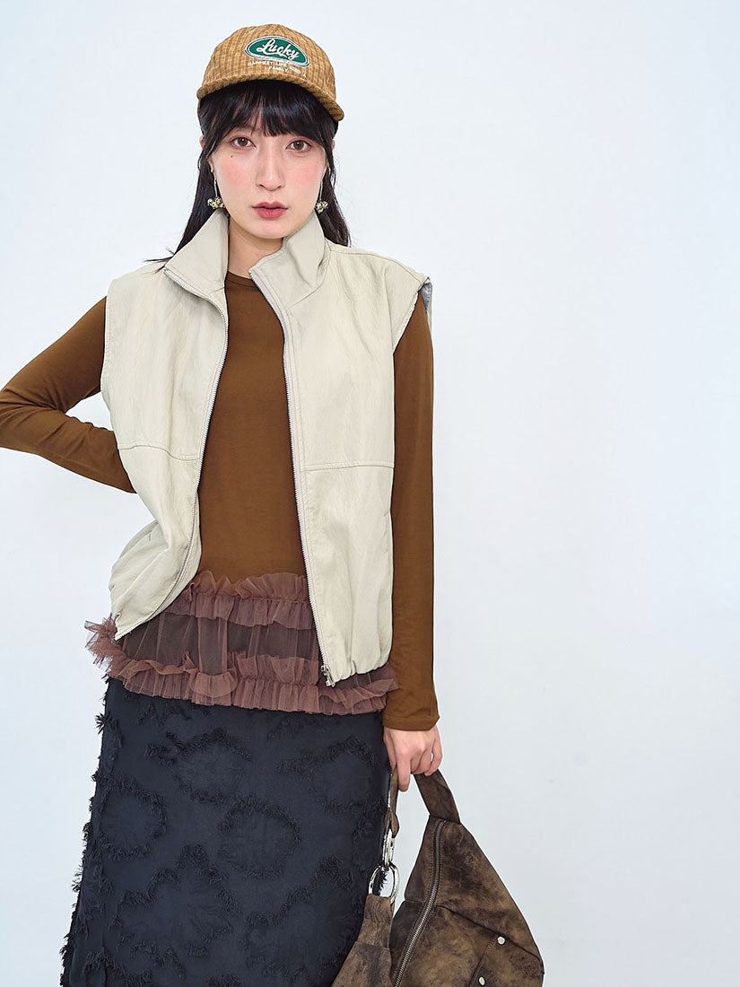 Leather Bomber Vest (3 Colours)