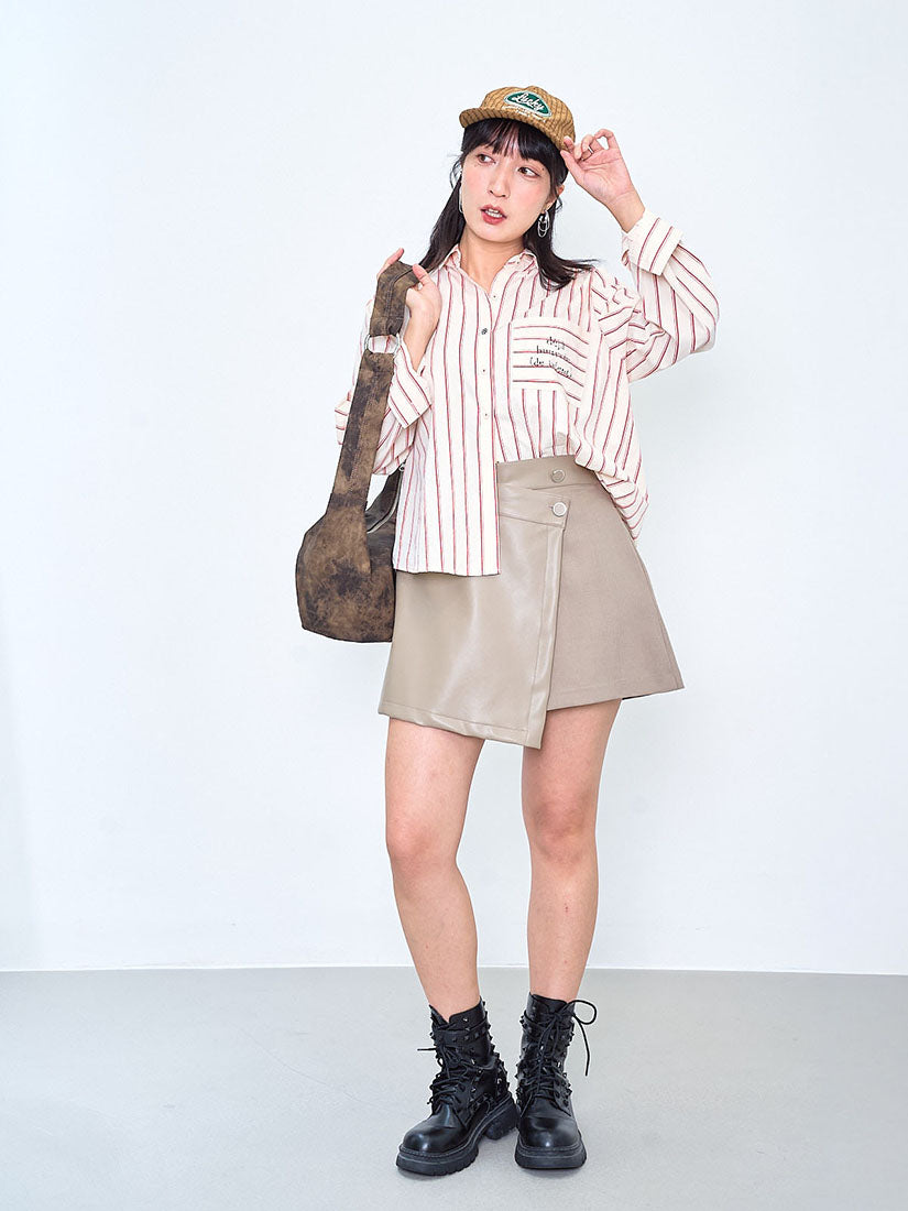 Printed Pocket Striped Shirt (2 Colours)