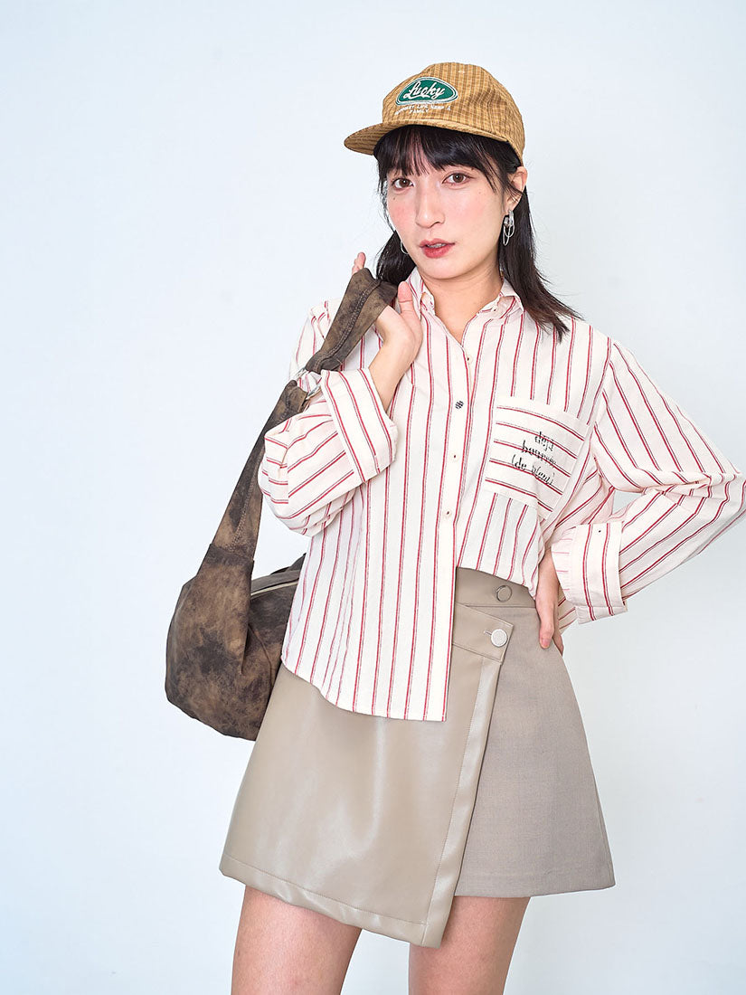 Printed Pocket Striped Shirt (2 Colours)