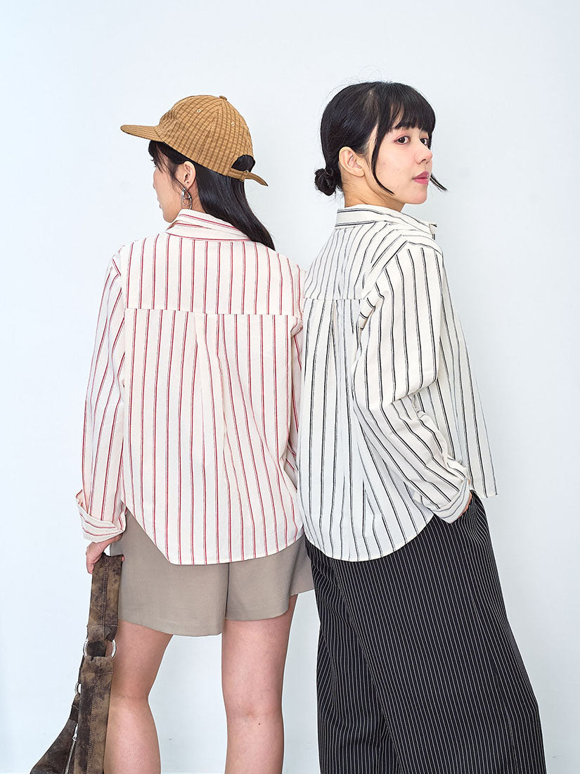 Printed Pocket Striped Shirt (2 Colours)