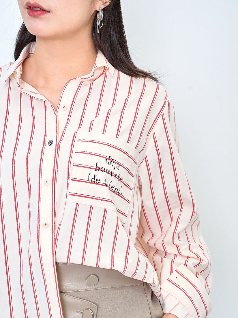 Printed Pocket Striped Shirt (2 Colours)