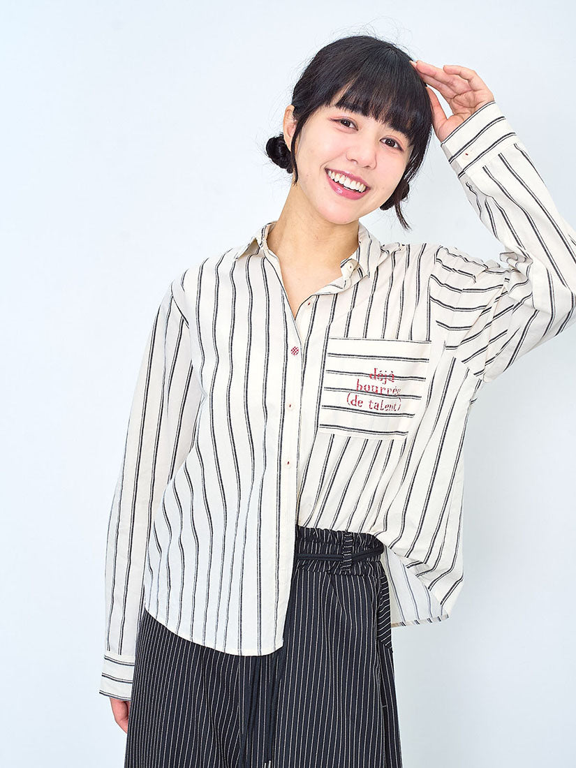 Printed Pocket Striped Shirt (2 Colours)
