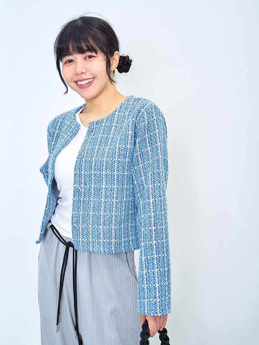 Checkered Tweed Jacket