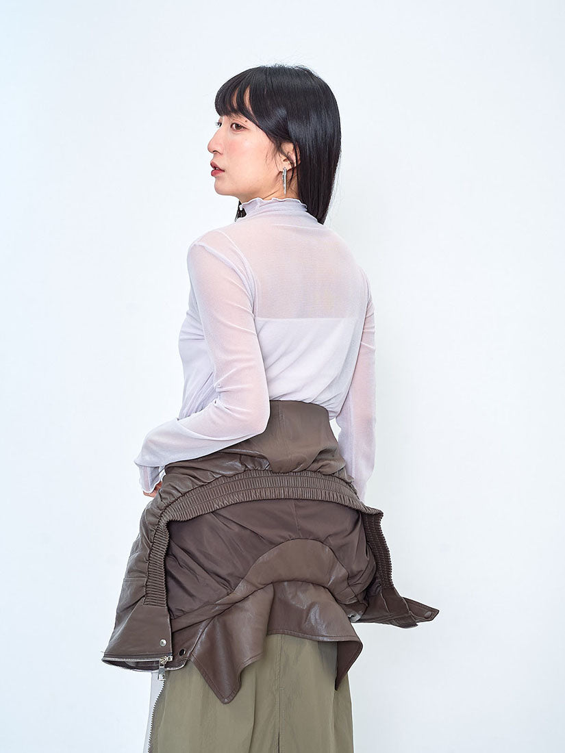 Sheer Lettuce Edge Mesh Top (3 Colours)