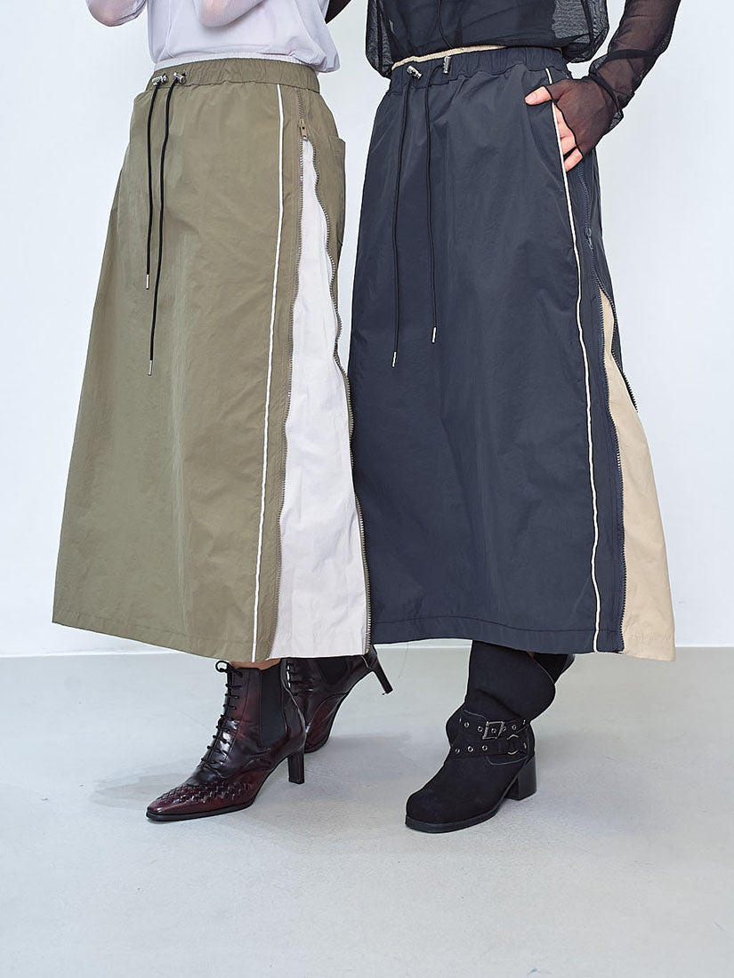 Side Zip Colourblocked Skirt (2 Colours)