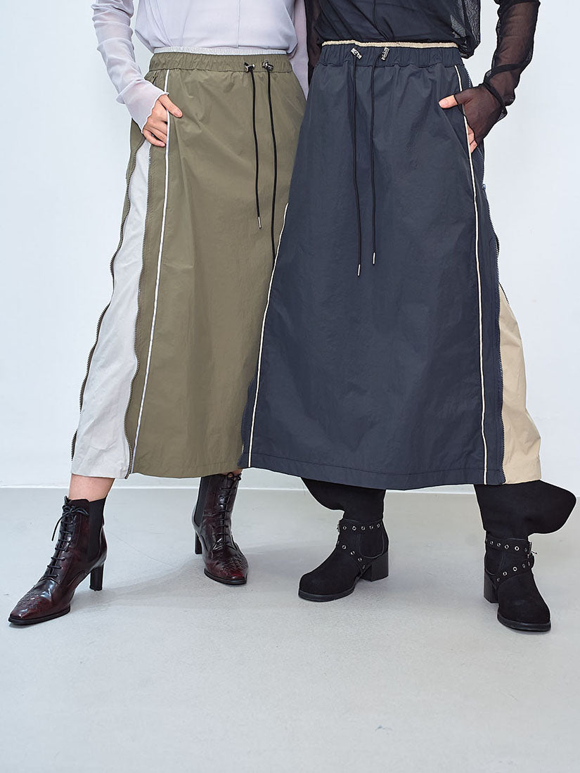 Side Zip Colourblocked Skirt (2 Colours)