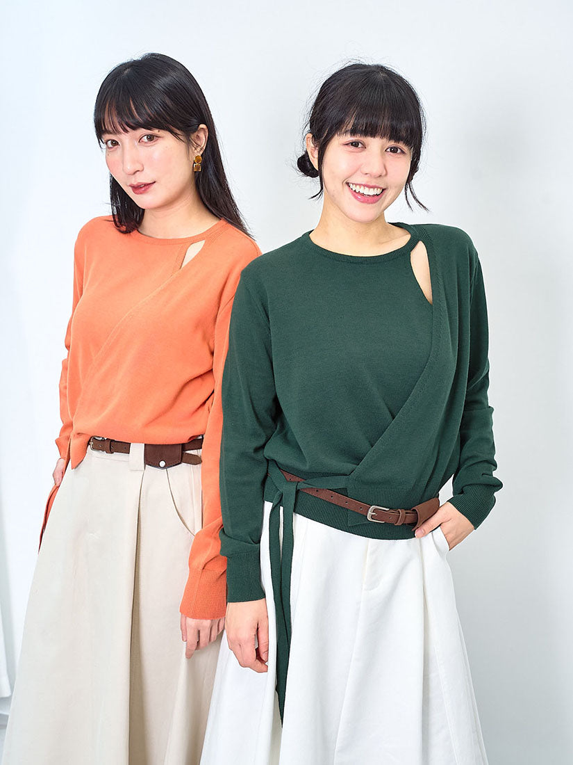 Cut Out Wrap Jumper (2 Colours)