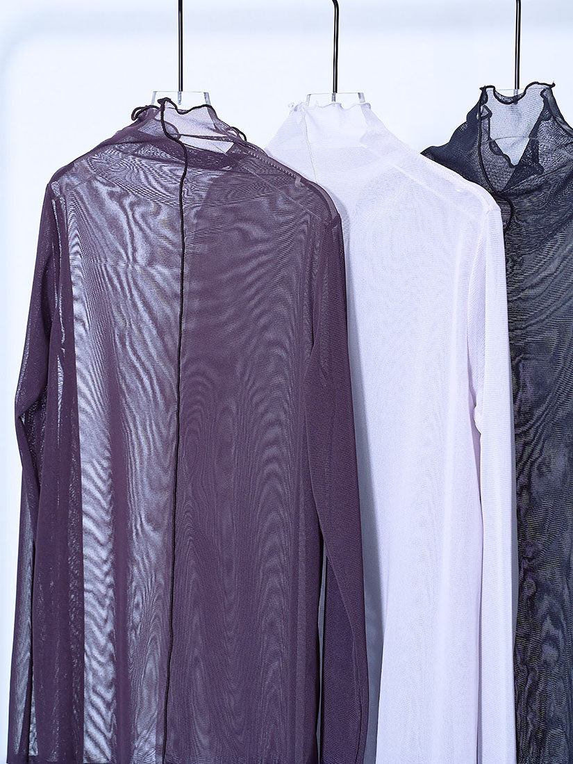 Sheer Lettuce Edge Mesh Top (3 Colours)