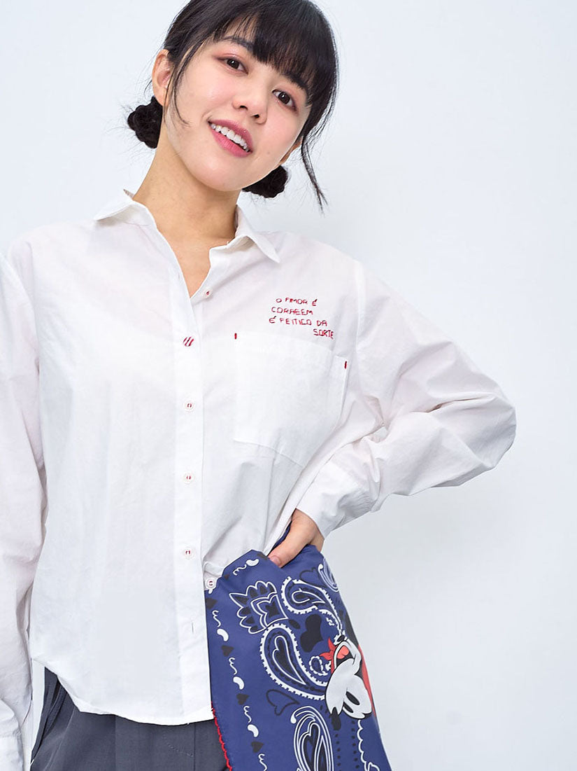 Text Embroidered Shirt (2 Colours)