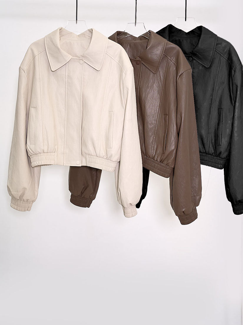 Leather Bomber Jacket (2 Colours)