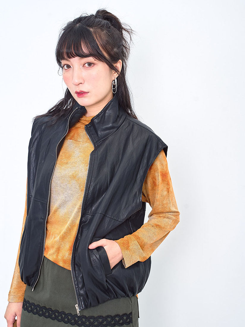 Leather Bomber Vest (3 Colours)