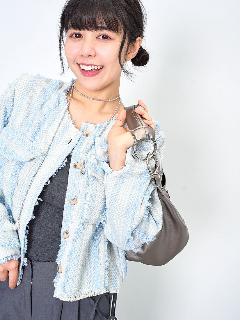 Tassel Textured Bust Pocket Jacket