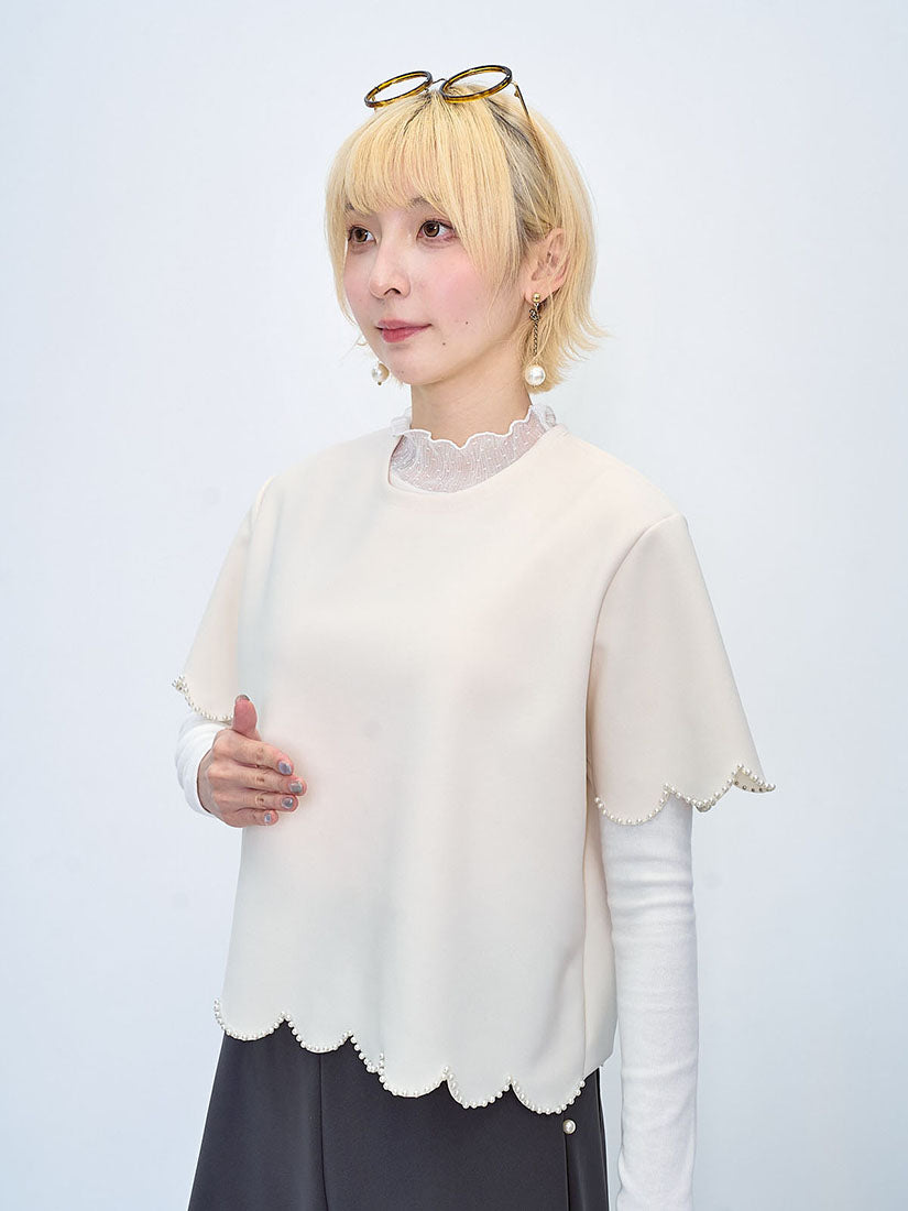 Scallop Pearl Edge Top (2 Colours)