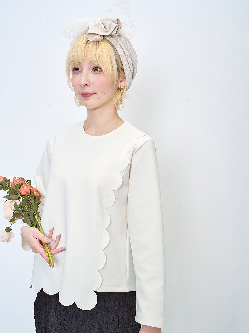 Scallop Edge Detailed Top (2 Colours)