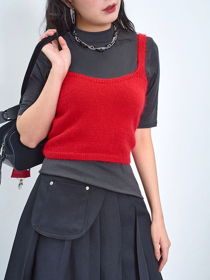 Fluffy Cropped Camisole (2 Colours)