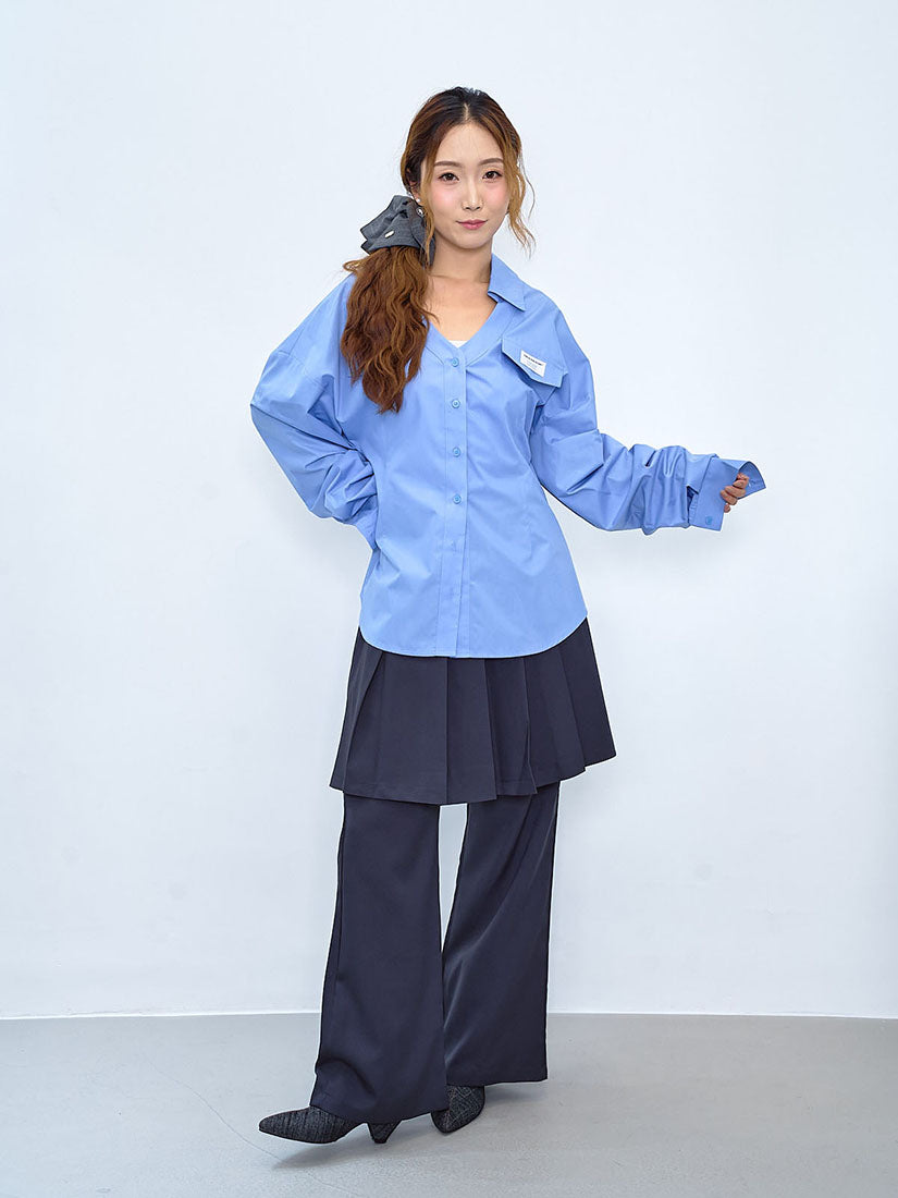 Label V Neck Shirt