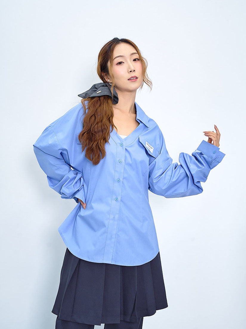 Label V Neck Shirt
