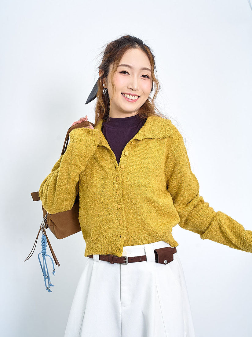 Suede Belted Flare Skirt (Defect Sale)