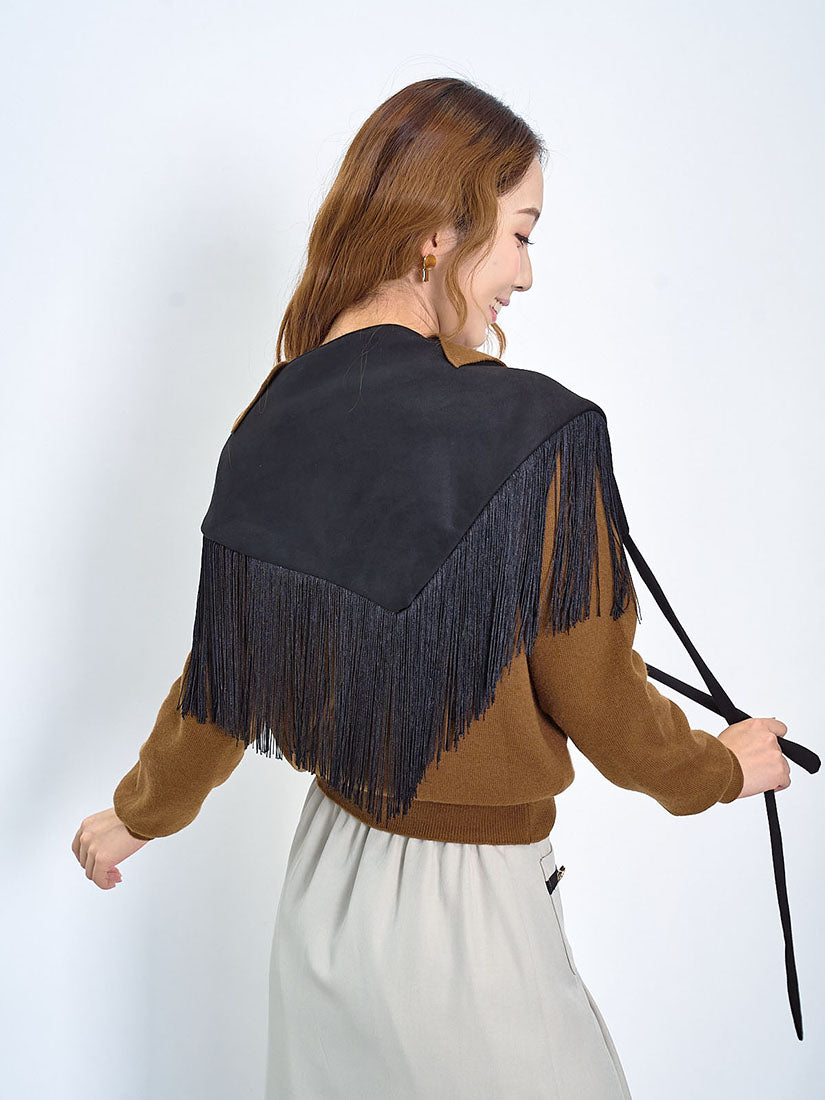 Tassels Fringe Suede Belt / Scarf