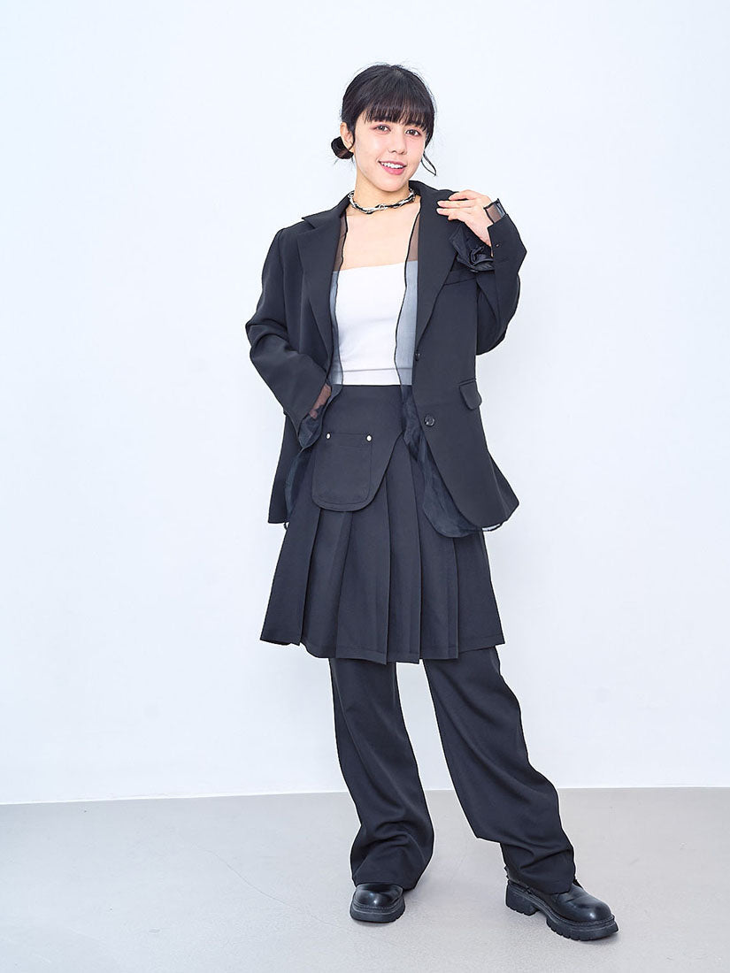 Detachable Pouch Belted Skirt Pants (2 Colours)