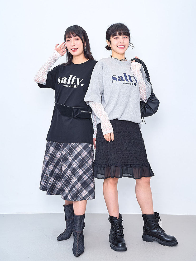 Lace Sleeve 'Salty' Tee (2 Colours)
